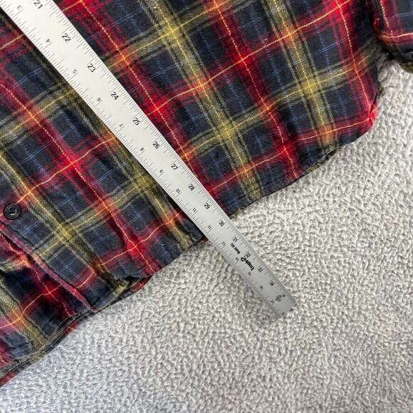 Carbon 2 Cobalt Flannel Shirt Mens Extra Large Black Colorful Plaid Check Cotton - Picture 7 of 11